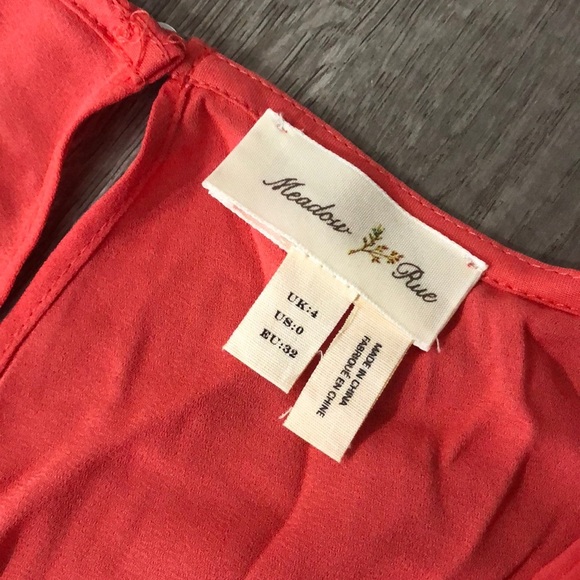Anthropologie meadow rue coral blouse 4 - Picture 3 of 5